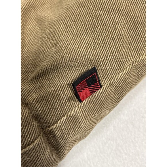 Woolrich Sherpa Lined Canvas Work Vest Mens 2XL Khaki Zip Front Outdoor - Picture 6 of 11